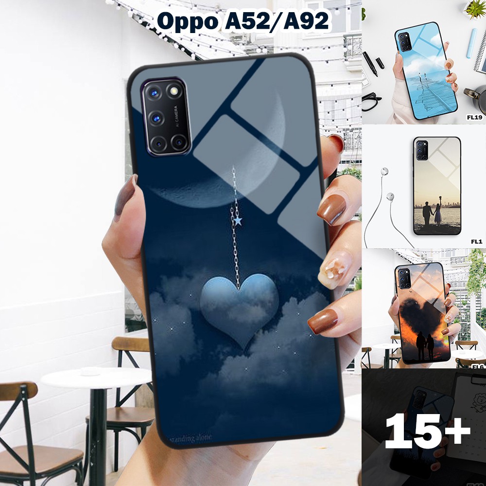 Ốp lưng Oppo A52/A92 in 3D chủ đề tình yêu - Kính cường lực