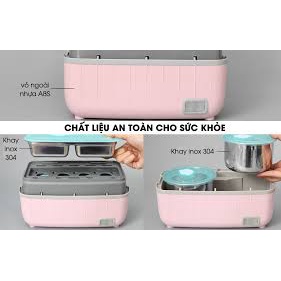 Hộp đựng cơm văn phòng cao cấp đa năng nấu cơm,làm chín rau củ UNIE UV-P1 . HÀNG CHÍNH HÃNG