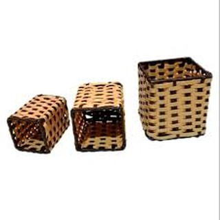 Cốc mây vuông MT16 (bộ 3) đựng vật dụng nhỏ và vừa.