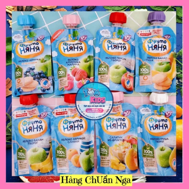 [HÀNG NỘI ĐỊA NGA ] TÚI Trái Cây Nghiền Fruto Nga Cho Bé từ 6 tháng