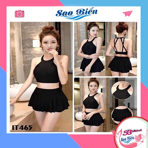 Đồ bơi nữ váy xoè yếm quyến rũ