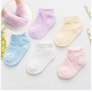 Sét 5 đôi tất lưới cổ ngắn xuất hàn cho bé, Vớ lưới cổ ngắn thoáng mát cho bé mã Ms20