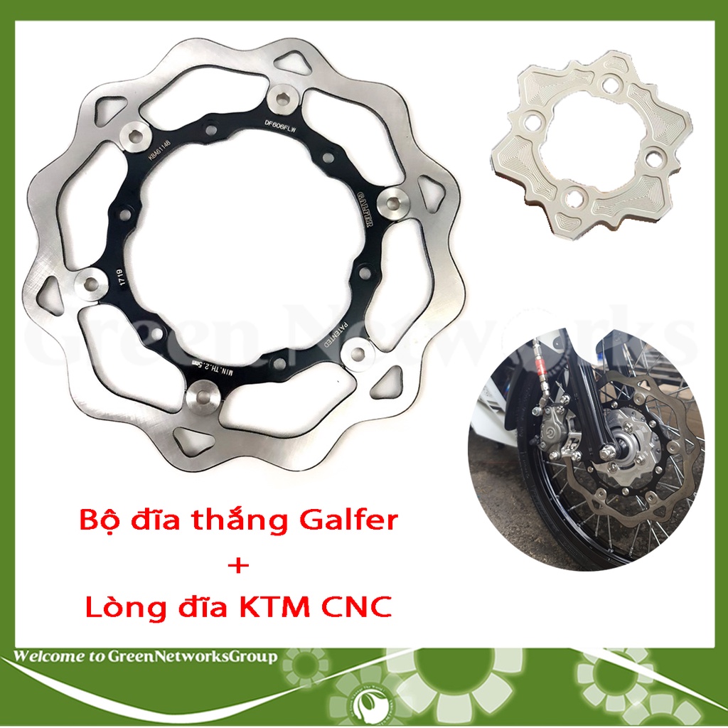 Đĩa thắng trước Galfer kèm lòng đĩa KTM cho dòng xe Exciter 135 2006 - 2010 Greennetworks