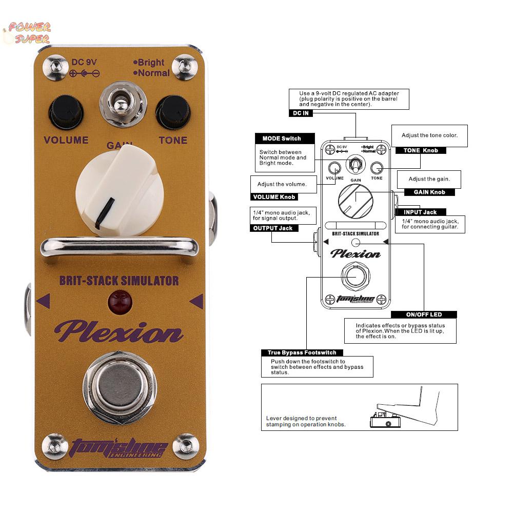 AROMA APN-3 Plexion Brit-stack Simulator Electric Guitar Effect Pedal Mini Single Effect with True Bypass