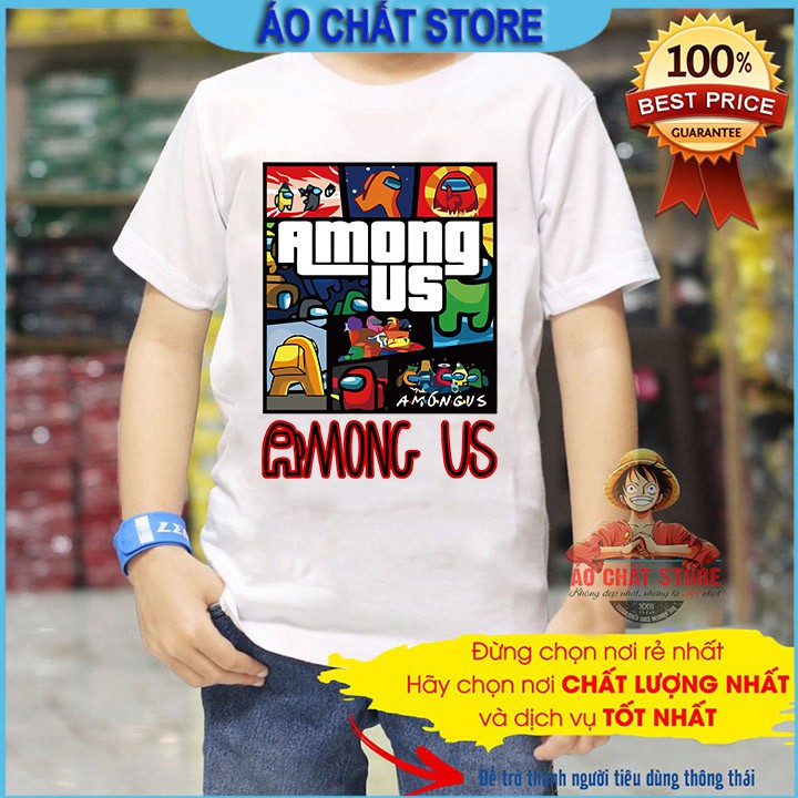 Áo thun bé trai Among Us đẹp | Áo Among Us trẻ em mẫu mới vải đẹp AU02 | Áo Chất Store