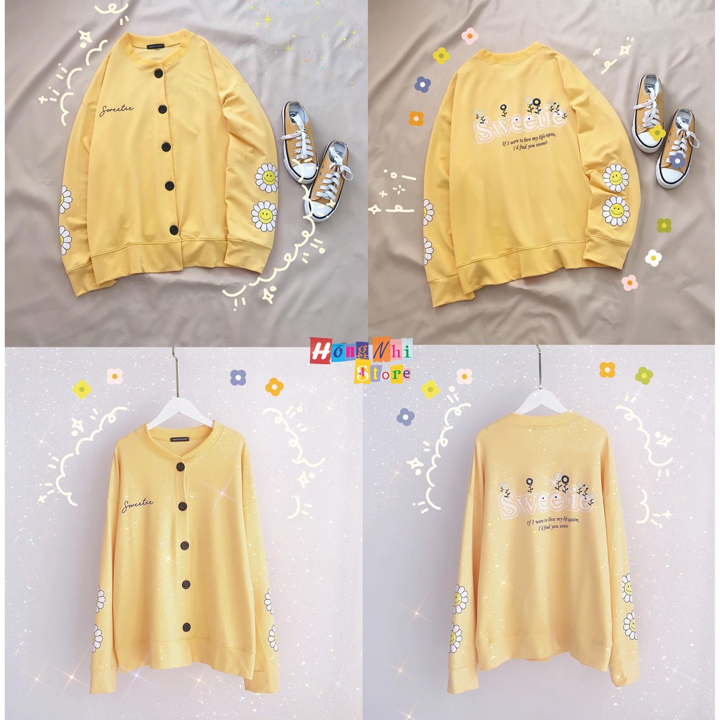 Áo Khoác Cardigan In Hình Sweetie Oversize Ulzzang Unisex Dáng Rộng - MM