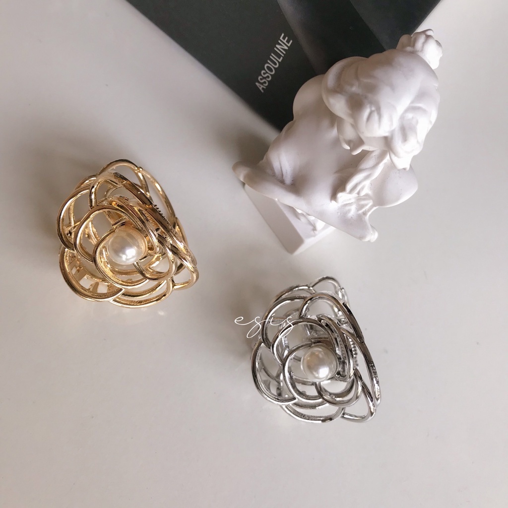 KẸP TÓC NỮ, KẸP GẮP KIM LOẠI HÌNH HOA MINI HÀN QUỐC ESIS ACCESSORIES