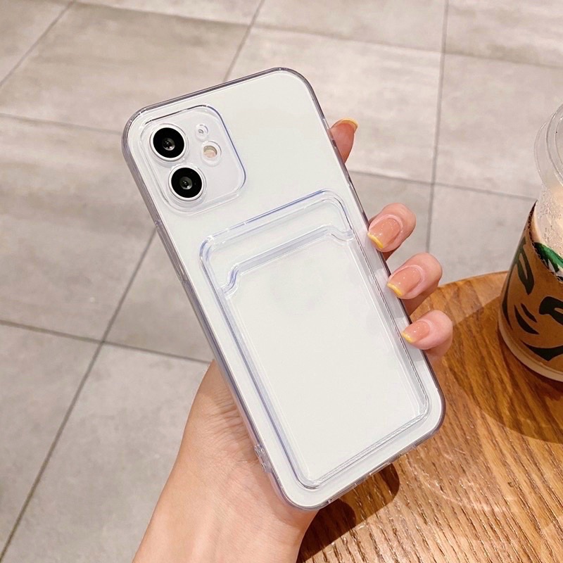 Ốp ngăn đựng thẻ trong suốt cho IP 7/8Plus/ X/ Xsmax/11/1Pro/11ProMax/12/12Pro/12ProMax