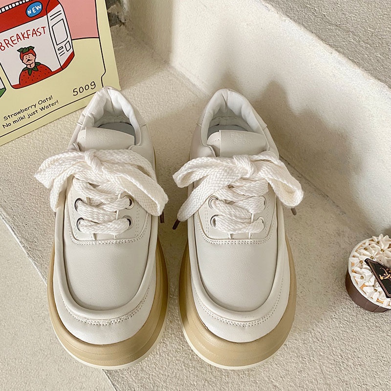 Giày Thể Thao Đế Dày Màu Trắng Dễ Phối Đồ Hợp Thời Trang Cho Nữ