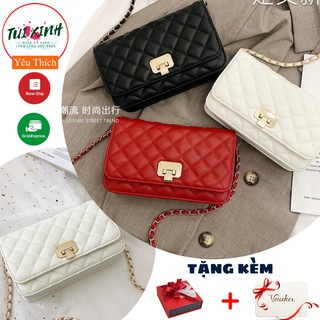 💕Túi đeo chéo nữ CNK trần trám size 20 khóa gập cao cấp💕