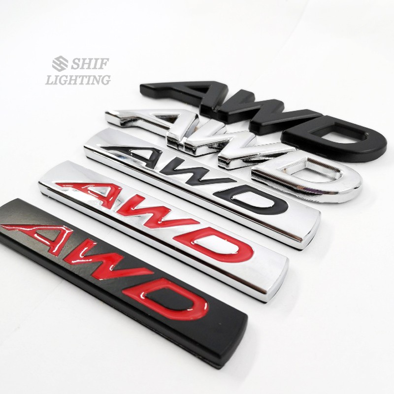 Miếng logo dán an chữ AWD bằng kim loại cá tính dành cho xe Mazda