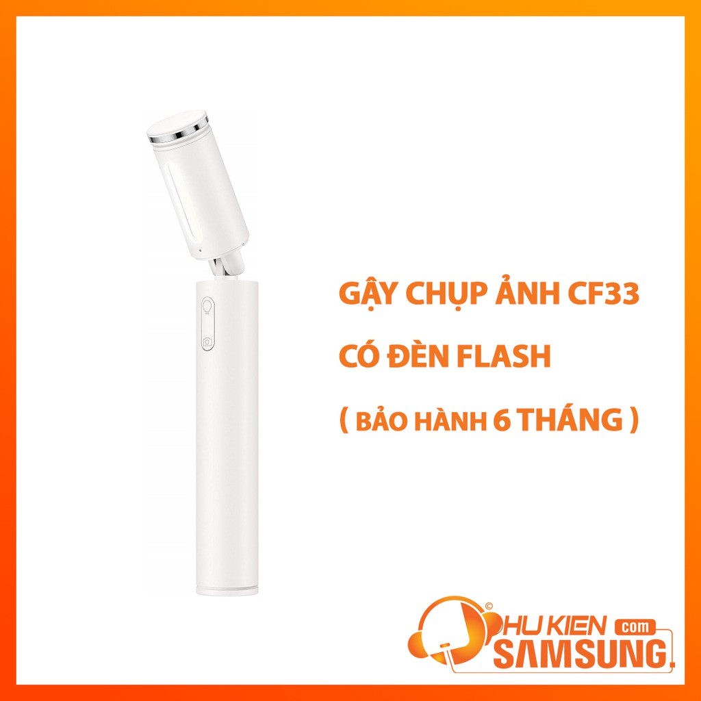 Gậy Tự Sướng/ Gậy Chụp Hình CF33 Trắng ( Có đèn ) Bảo Hành 6 Tháng - Chính Hãng