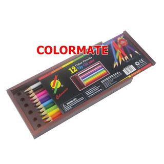Bộ bút chì màu hộp gỗ 12 cây, bút chì, màu vẽ - COLORMATE