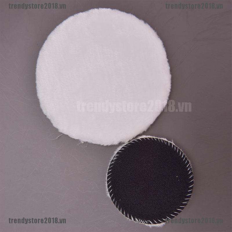 Bộ 5 Miếng Đệm Len Mềm Đánh Bóng Xe Hơi Màu Trắng