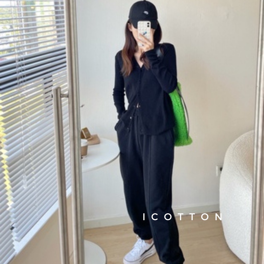 Áo khoác cardigan nữ  icotton  áo cardigan len mỏng cổ tim  phong cách Hàn Quốc form rộng đẹp