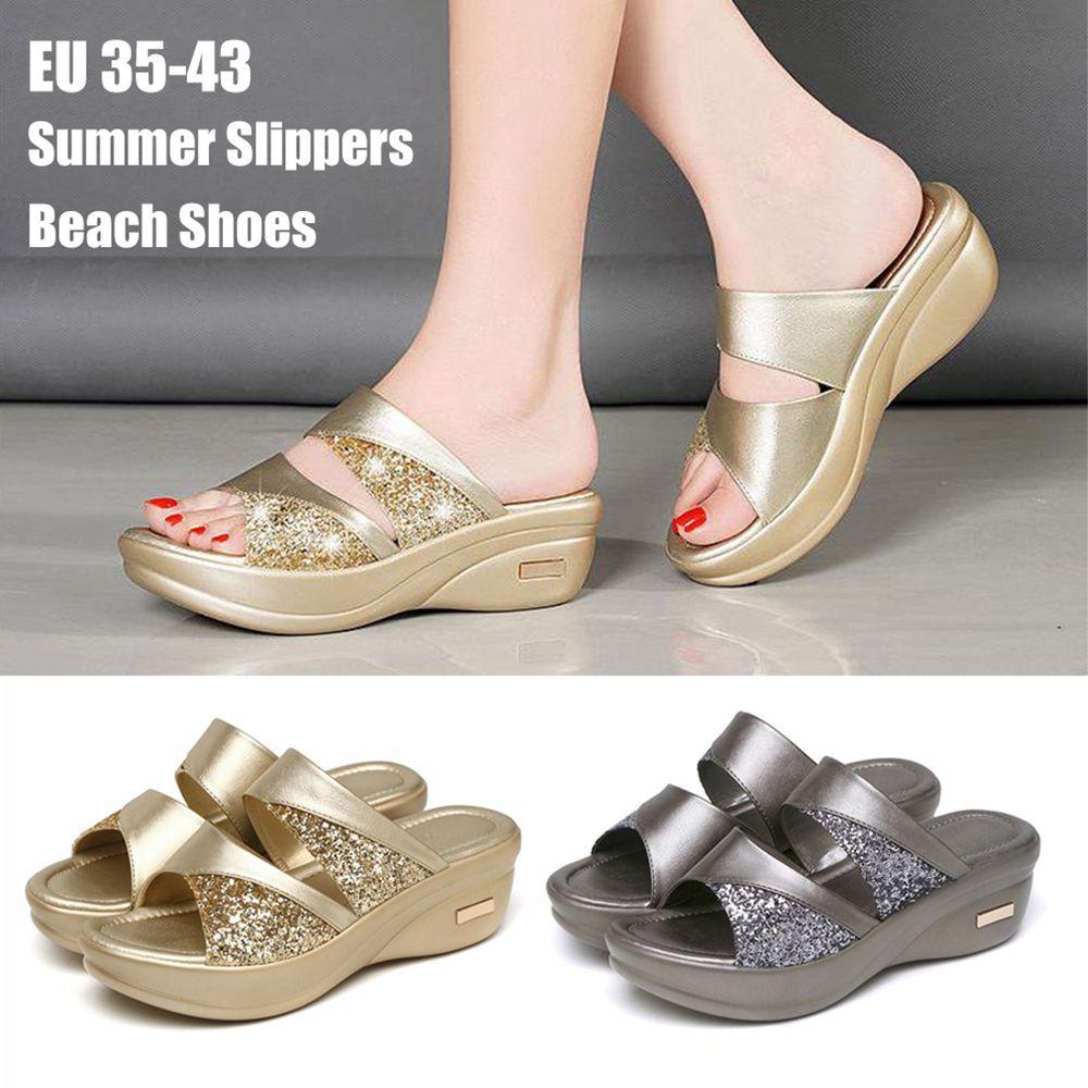 .Dép Da PU Đi Biển Thiết Kế Dễ Thương Cho Nữ