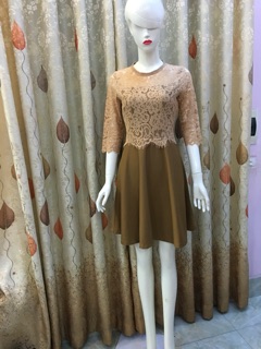 Đầm xòe phối thân ren CC
