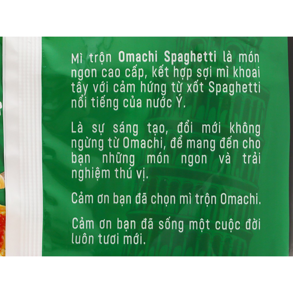 Lốc 5 gói mì khoai tây Omachi xốt Spaghetti 91g