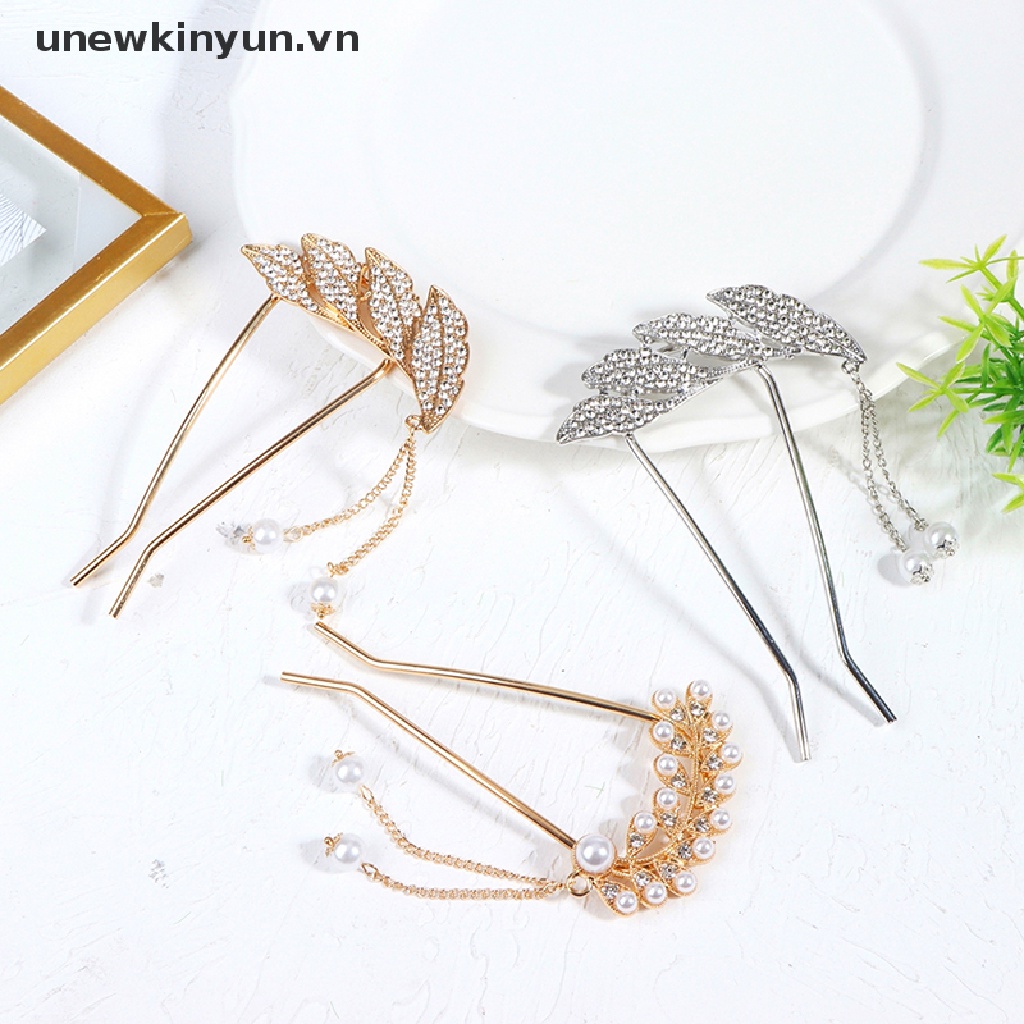 Trâm Cài Tóc Chữ U Đính Đá &amp; Ngọc Trai Giả