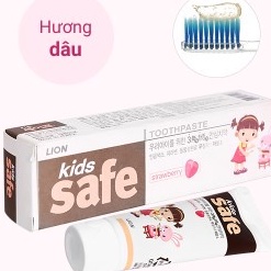 Kem Đánh Răng Trẻ Em CJ Lion KIDS SAFE Hàn Quốc 90g  vị dâu ❤️HÀNG CHÍNH HÃNG❤️ Kem Đánh Răng Nuốt Được KIDS SAFE