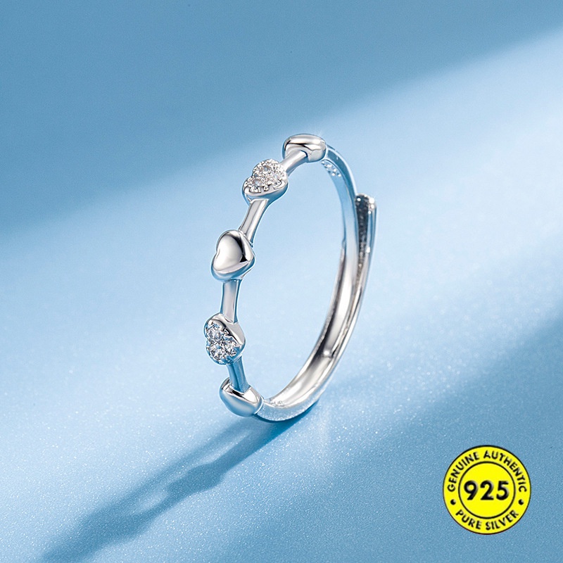 Nhẫn Mạ Bạc 925 Hình Bướm Đính Đá Zircon Xinh Xắn Cho Nữ