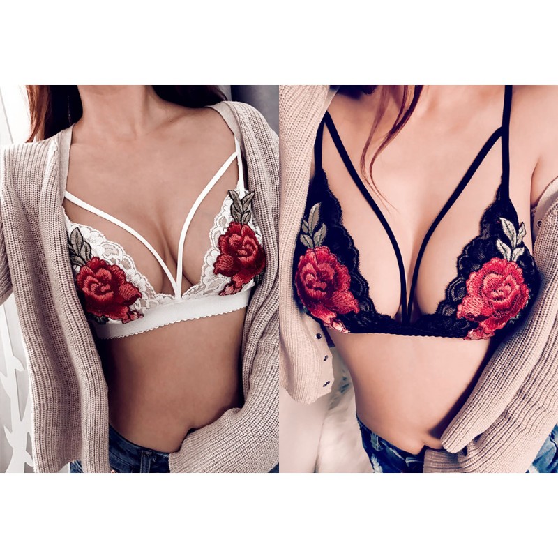 Áo lót ren nữ hở lưng thêu ren thời trang Châu Âu