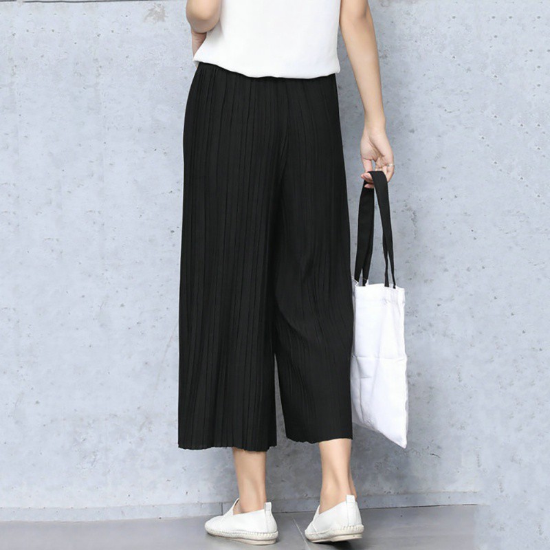 Rerela High Waist Wide leg Pleated Pants Ninth Pants Palazo Pants Trousers | BigBuy360 - bigbuy360.vn