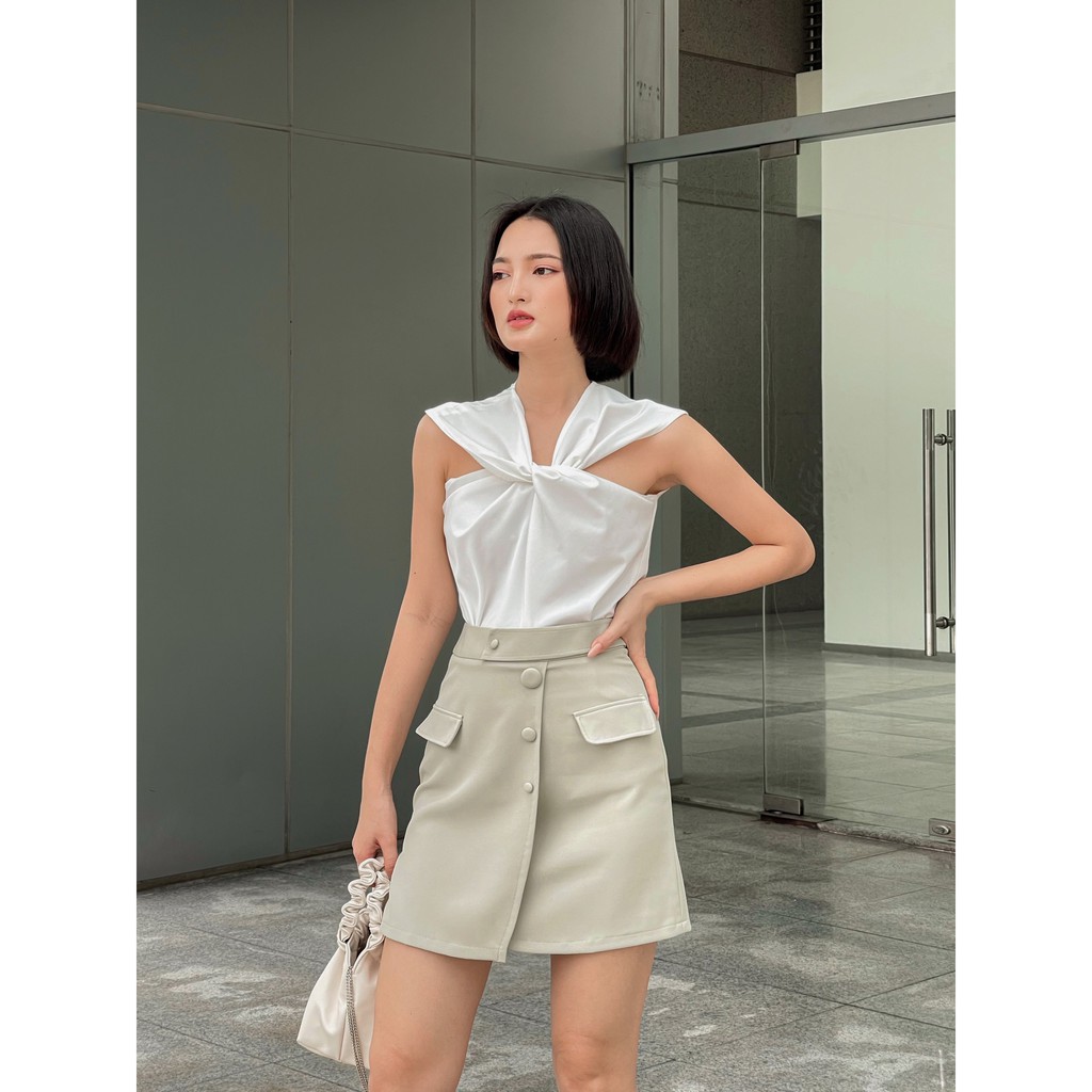 Chân Váy Chữ A 3 Nút Đen Xanh EDINI - V359 | BigBuy360 - bigbuy360.vn