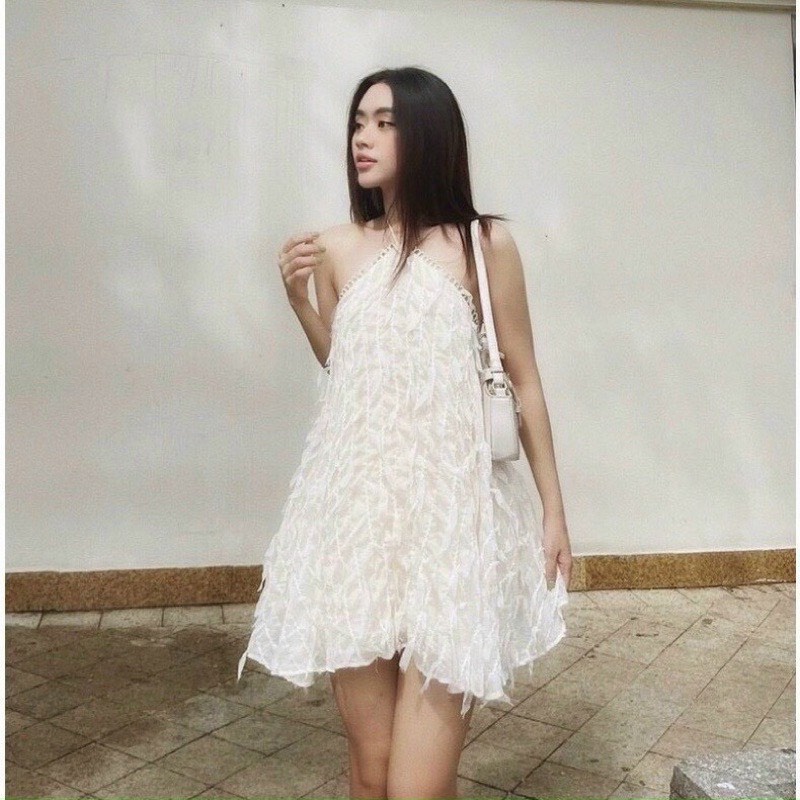 VÁY CỔ YẾM LÔNG VŨ ĐẦM BABYDOLL GIẤU QUẦN ĐẦM CỔ YẾM LÔNG VŨ