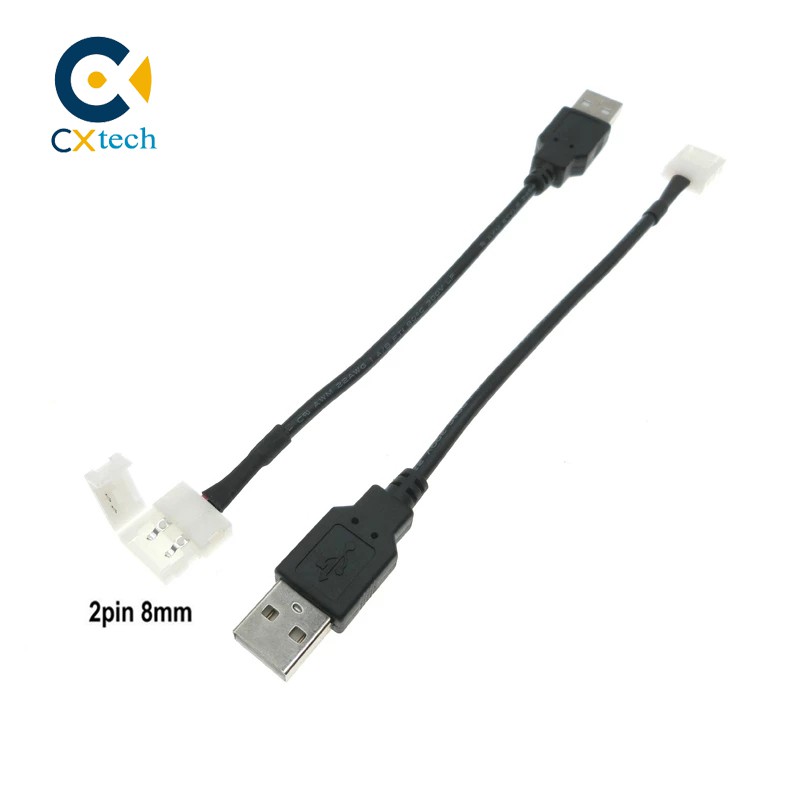 Đầu Nối Dây Đèn Led Dc5V Usb Sang 2 Pin 8mm Dc 5v 2835 3528