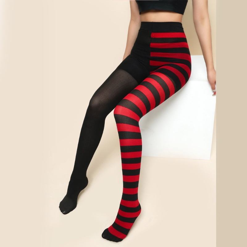 Brroa Quần Tất Sọc Nhiều Màu Hóa Trang Lễ Halloween Giáng Sinh