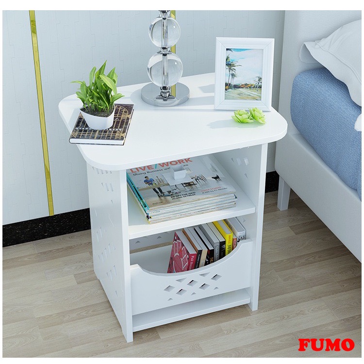 Kệ bàn trà nhỏ hiện đại kệ để đầu giường đa năng gỗ PVC cao cấp FUMO SP039