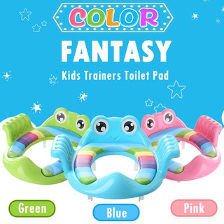 Vòng gắn ở bàn cầu toilet hình dễ thương nhiều màu sắc có tay vịn để bé tập đi toilet