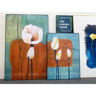 Tranh in Canvas Hoa Tĩnh Vật (Hình thật khách treo - Đã có khung, móc, đinh treo) - The Canvas House