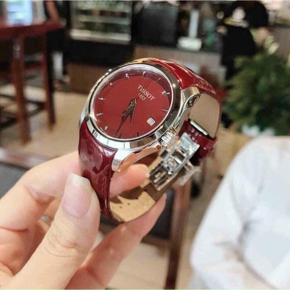 Đồng hồ nữ màu đỏ mận cực xinh