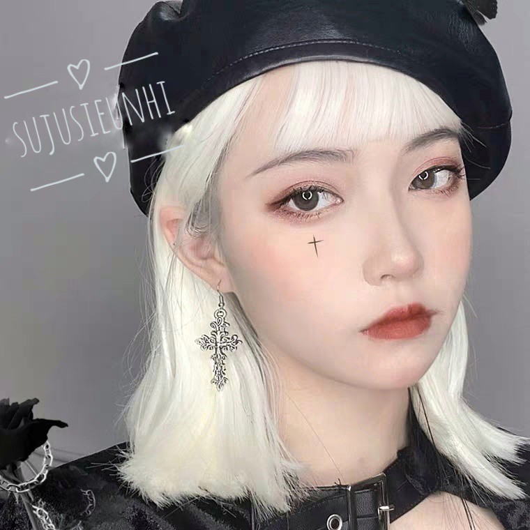 (có loại không xỏ) 5 mẫu- Khuyên tai Gothic hình chữ thập họa tiết nhiều kiểu