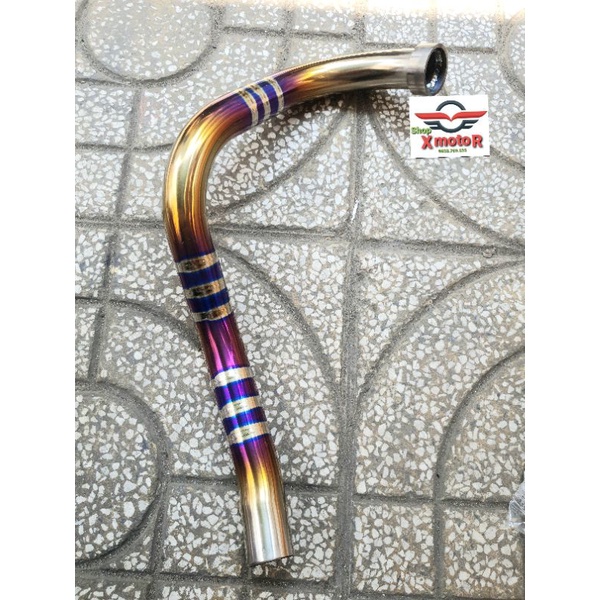 Cổ pô EXCITER 150 MX KING cổ titan lên màu