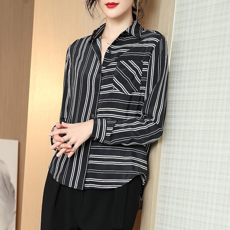 SA710 - Áo sơ mi nữ dài tay chất lụa cao cấp hàng nhập