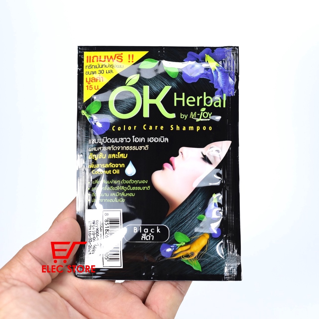Hộp 12 gói gội nhuộm thảo dược Ok Herbal Thái Lan