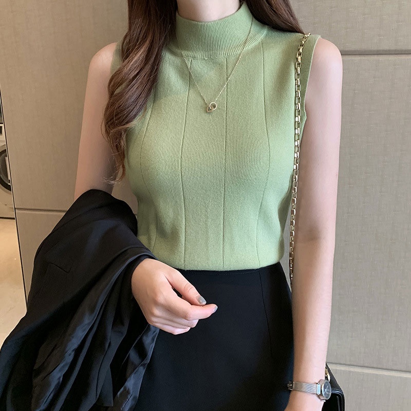 Áo kiểu YEYA dệt kim không tay thời trang mới dành cho nữ
