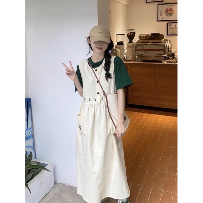 THE CHANCY - Naga dress/ Đầm Thô Thêu Hoa Phong Cách Vintage cho nữ