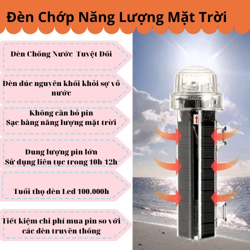 (Hàng có sẳn tại VN)Đèn chớp tín hiệu năng lượng mặt trời , đèn chớp tín hiệu chớp ba màu cho tàu thuyền