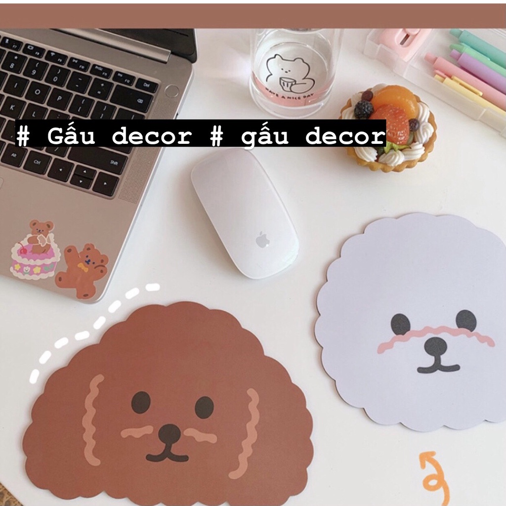 Miếng lót chuột máy tính nhiều hình dễ thương, chống trơn trượt chất liệu cao su. Gấu decor