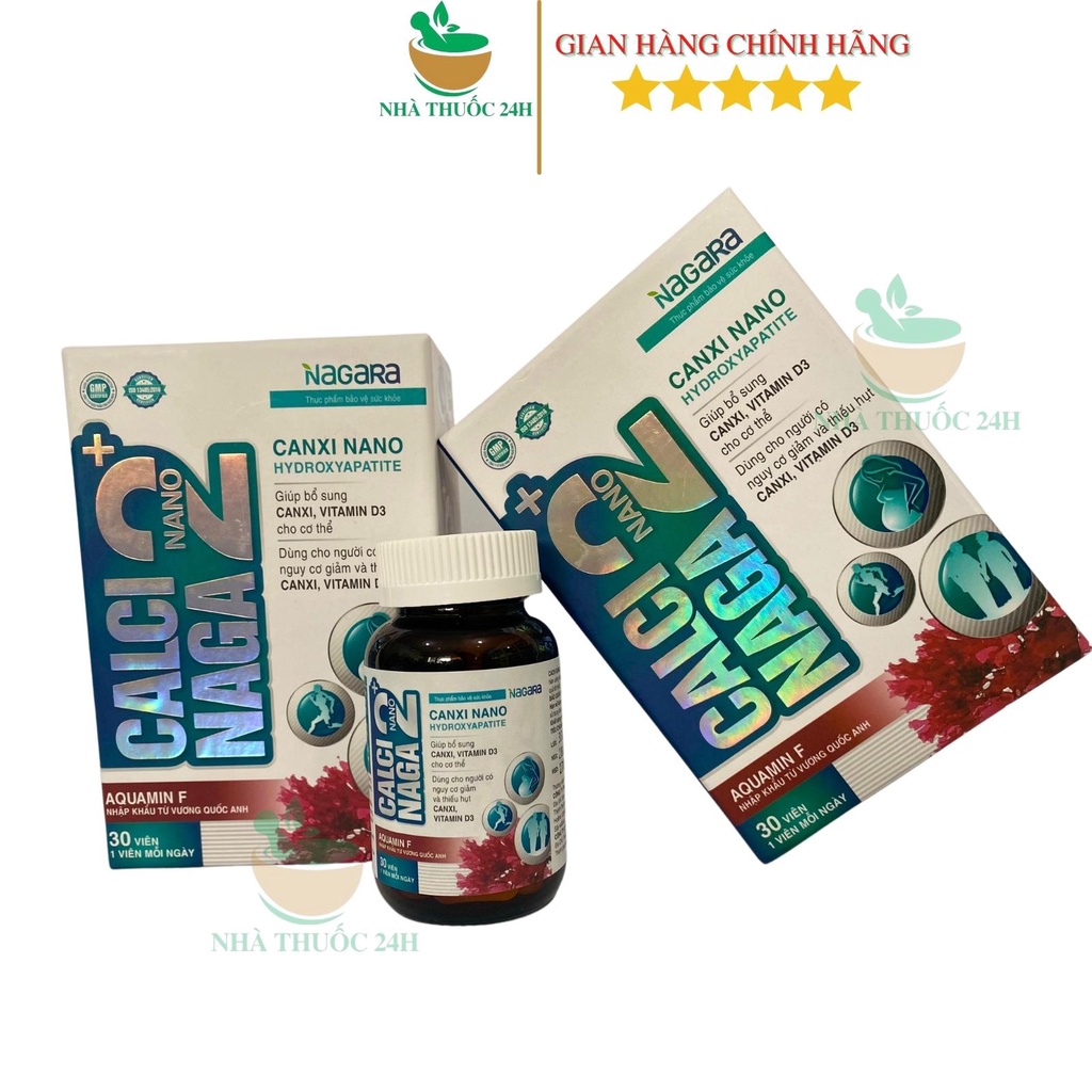Calci Naga Nano 2+ - Bổ Sung Canxi Tảo Biển Cho Người Lớn, Phụ Nữ Có Thai, Người Loãng Xương