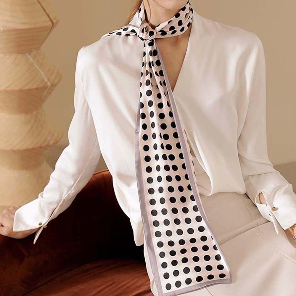JARRED Khăn Choàng Cổ Vải Lụa Họa Tiết Chấm Bi Thời Trang Thanh Lịch Dành Cho Nữ