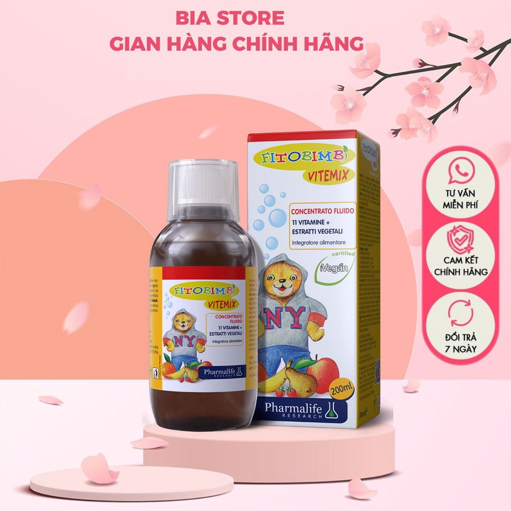 Siro Ăn Ngon Fitobimbi Appetito Hỗ Trợ Tăng Cường Tiêu Hóa, Hấp Thu Dưỡng Chất Cho Trẻ Hộp 200ml
