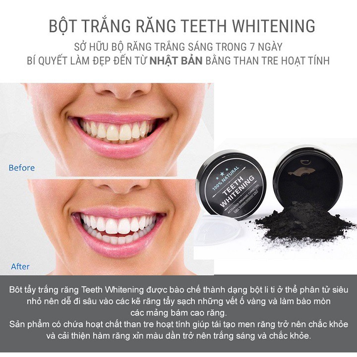 Bột trắng răng than tre Nhật Bản