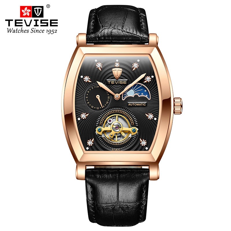 Đồng hồ nam máy cơ chạy tự động không cần pin, đồng hồ đeo tay nam chính hãng TEVISE cao cấp, thời trang và phong độ