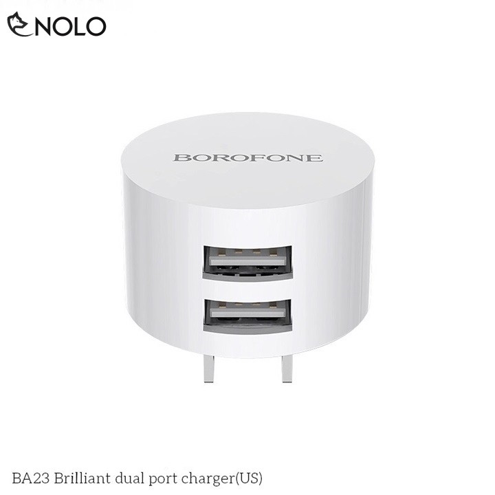 Cóc Sạc Điện Thoại Máy Tính Bảng 2.4A Model BA23 Chui Cắm Chuẩn US Hỗ Trợ Điện 100-240V