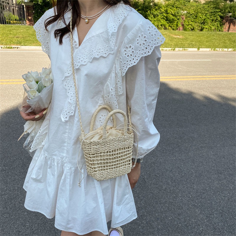 Túi Đeo Chéo Đan Mây Tre Thủ Công Cỡ Nhỏ Thời Trang Mùa Hè Cho Nữ
